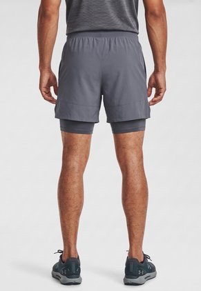 Pantaloneta Running UNDER ARMOUR Launch 2 en 1 Gris