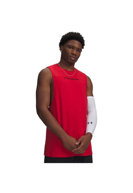 Camiseta Sin Mangas Hombre Under Armour HOOPS TRAINING TANK Rojo Under Armour