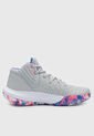 Tenis Basketball Gris-Blanco-Azul-Rosa Neón UNDER ARMOUR Jet '21 de Under Armour