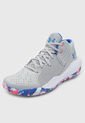 Tenis Basketball Gris-Blanco-Azul-Rosa Neón UNDER ARMOUR Jet '21 de Under Armour