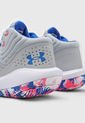 Tenis Basketball Gris-Blanco-Azul-Rosa Neón UNDER ARMOUR Jet '21 de Under Armour