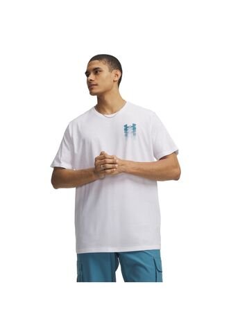 Camiseta Hombre Under Armour M BLUR LOGO SS Blanco Under Armour Under Armour
