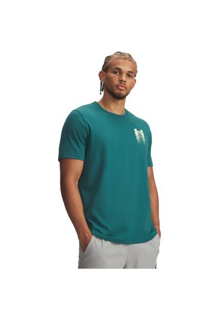 Camiseta Hombre Under Armour UA M BLUR LOGO SS Verde Under Armour
