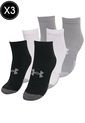 Calcetines Trio Blancas-Gris-Negro UNDER ARMOUR Locut -GRY Steel de Under Armour