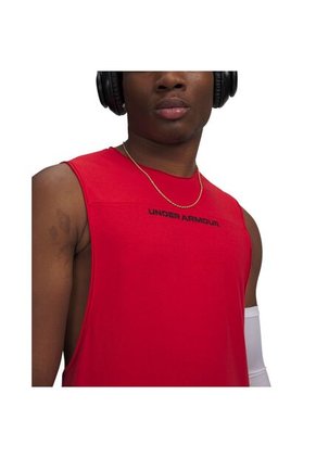 Camiseta Sin Mangas Hombre Under Armour HOOPS TRAINING TANK Rojo Under Armour