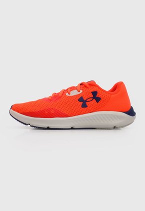 Tenis Running Naranja Neón-Gris-Azul UNDER ARMOUR Charged Pursuit 3 Tech