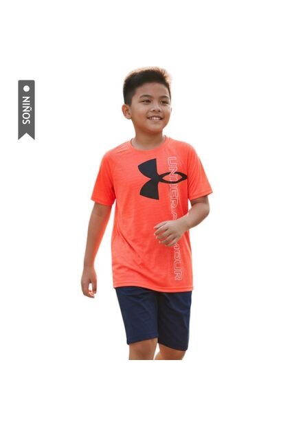 Camiseta Under Armour Tech Split Niño-Salmón