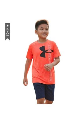 Camiseta Under Armour Tech Split Niño-Salmón