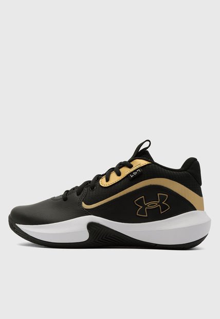 Tenis Basketball Negro-Blanco-Dorado UNDER ARMOUR Lockdown 7