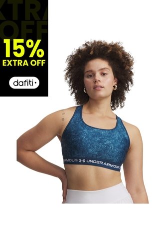 Sujetador Mujer Under Armour CROSSBACK MID PRINT Azul Under Armour Under Armour