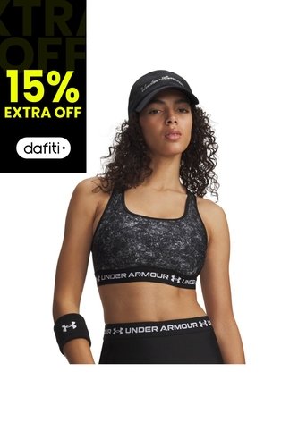 Sujetador Mujer Under Armour CROSSBACK MID PRINT Negro Under Armour Under Armour