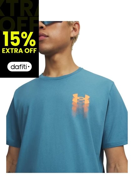 Camiseta Hombre UNDER ARMOUR UA M BLUR LOGO SS Azul Under Armour