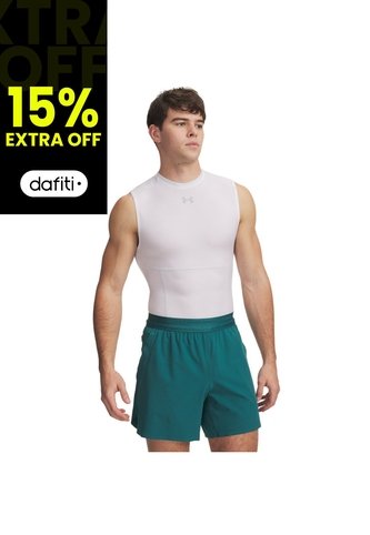 Camiseta Sin Mangas Hombre Under Armour HG ELITE COMPRSSN SL Blanco Under Armour Under Armour