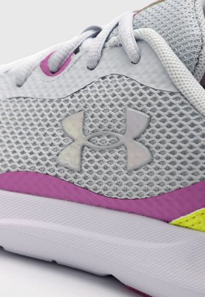 Tenis Running Gris-Violeta-Amarillo Neón UNDER ARMOUR KIDS  CGS Surge 3