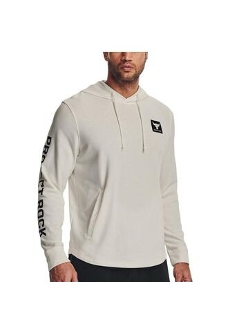 Hoodie Under Armour Project Rock Terry-Blanco Under Armour