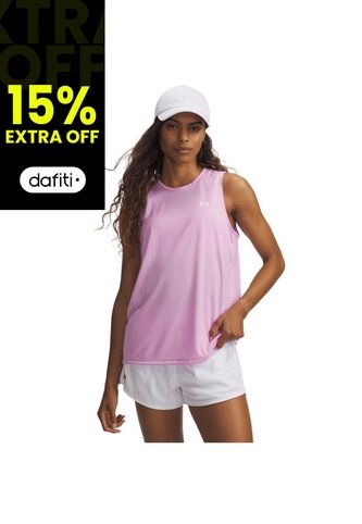 Camiseta Sin Mangas Mujer Under Armour TECH TANK SOLID Rosado Under Armour Under Armour