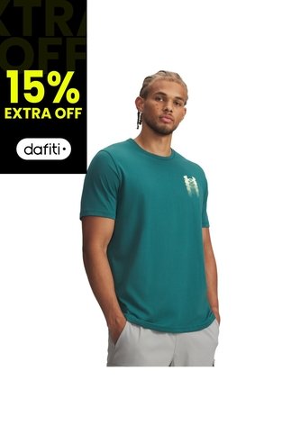 Camiseta Hombre Under Armour UA M BLUR LOGO SS Verde Under Armour Under Armour