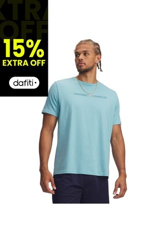 Camiseta Hombre Under Armour UA M BLUR WM SS Azul Under Armour Under Armour