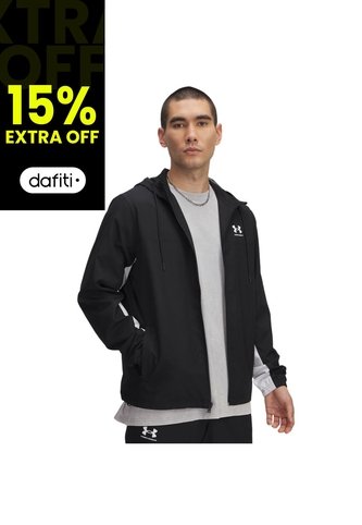 Chaqueta Hombre Under Armour RIVL WVN WINDBREAKER Negro Under Armour Under Armour