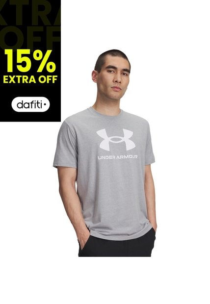 Camiseta Hombre Under Armour SPRTSTL LOGO UPDT SS Gris Under Armour