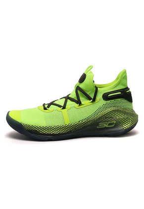 Tenis Deportivos Basquet Under Armour UA CURRY 6 Amarillo Negro