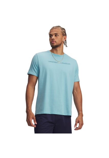 Camiseta Hombre Under Armour UA M BLUR WM SS Azul Under Armour