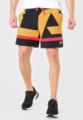 Pantaloneta Negro-Mostaza-Naranja UNDER ARMOUR Baseline Woven 7