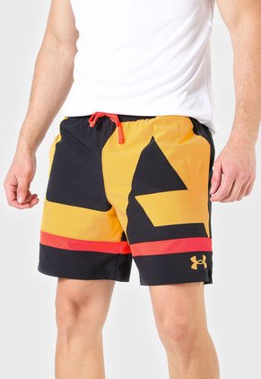 Pantaloneta Negro-Mostaza-Naranja UNDER ARMOUR Baseline Woven 7