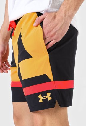 Pantaloneta Negro-Mostaza-Naranja UNDER ARMOUR Baseline Woven 7