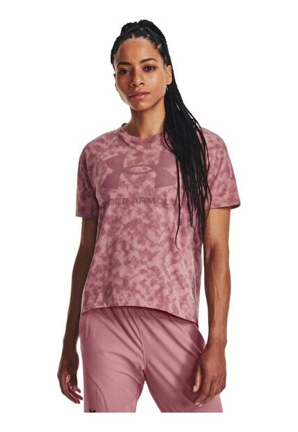Camiseta Rosado Mujer UA LOGO AOP HEAVYWEI 1376742-697-QSU Under Armour