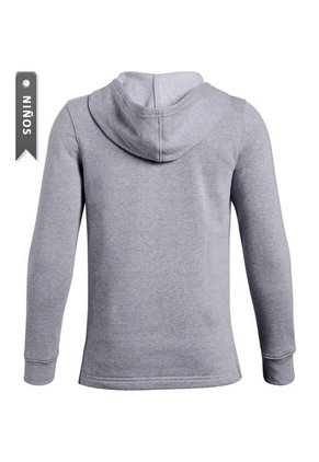 Hoodie Under Armour Rival Para Niño-Gris Claro