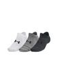 Medias Under Armour Essential No Shw 3Pk-Gris/Blanco/Negro de Under Armour