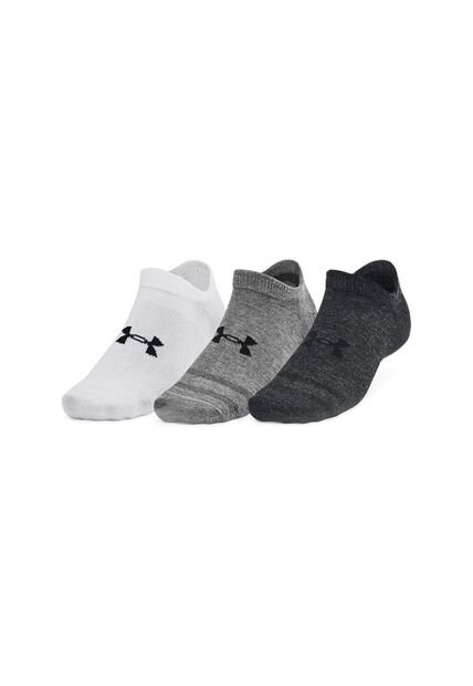Medias Under Armour Essential No Shw 3Pk-Gris/Blanco/Negro