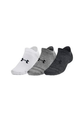 Medias Under Armour Essential No Shw 3Pk-Gris/Blanco/Negro