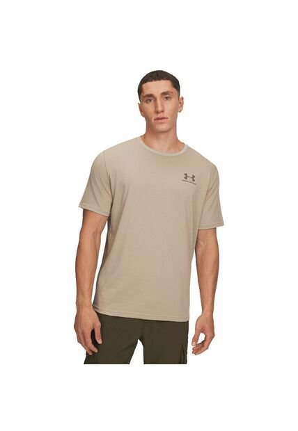 Camiseta Under Armour Sportstyle Left Chest Hombre-Café