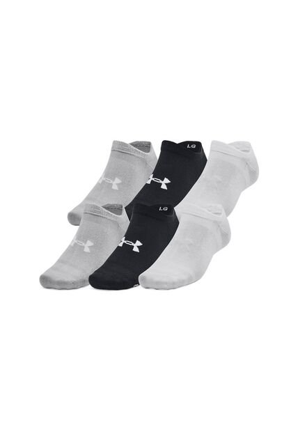 Medias Under Armour Essential No Shw 6Pk-Negro/Gris/Blanco