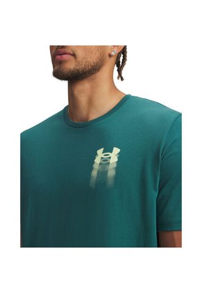 Camiseta Hombre Under Armour UA M BLUR LOGO SS Verde Under Armour