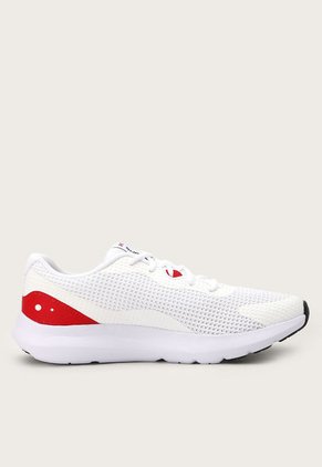 Tenis Running Blanco-Rojo-Negro UNDER ARMOUR Surge 3