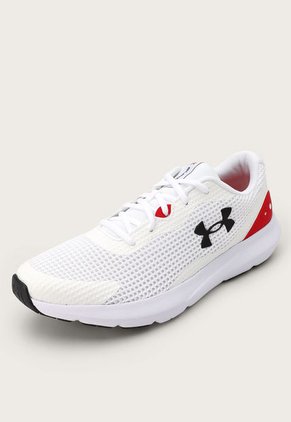 Tenis Running Blanco-Rojo-Negro UNDER ARMOUR Surge 3