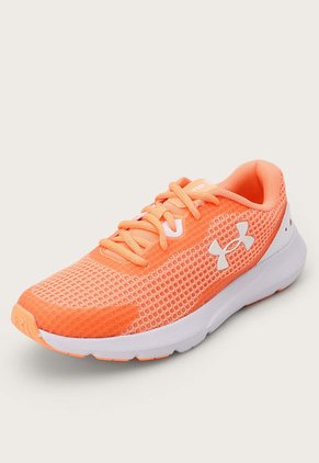 Tenis Running Naranja-Blanco UNDER ARMOUR Surge 3