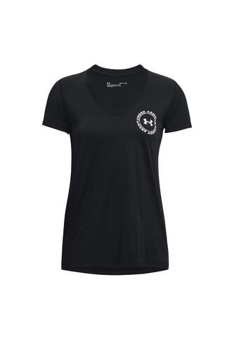 Camiseta Under Armour Tech Solid Lc Crest Mujer-Negro Under Armour