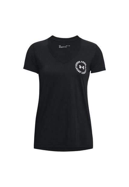 Camiseta Under Armour Tech Solid Lc Crest Mujer-Negro