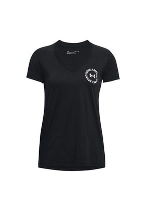 Camiseta Under Armour Tech Solid Lc Crest Mujer-Negro