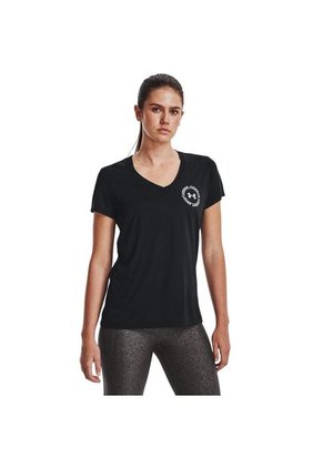 Camiseta Under Armour Tech Solid Lc Crest Mujer-Negro