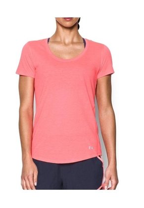 Camiseta Under Armour Threadborne Streaker Para Mujer-Rosa