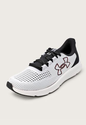Tenis Running Blanco-Negro-Rojo UNDER ARMOUR Charged Pursuit 3 Big Logo