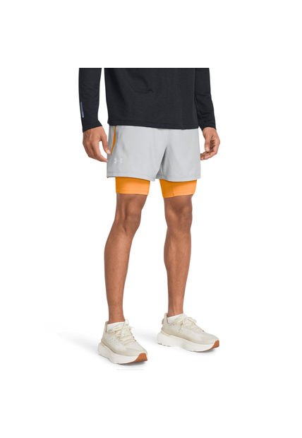 UNDER ARMOUR PANTALONETA LAUNCH 5   2 IN 1 RUNNING UNISEX GRIS 