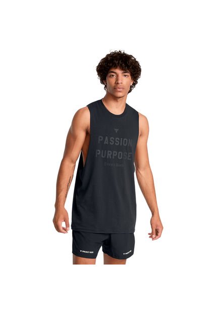 UNDER ARMOUR CAMISILLA PJT RCK PASSION SL RUNNING HOMBRE NEGRO 