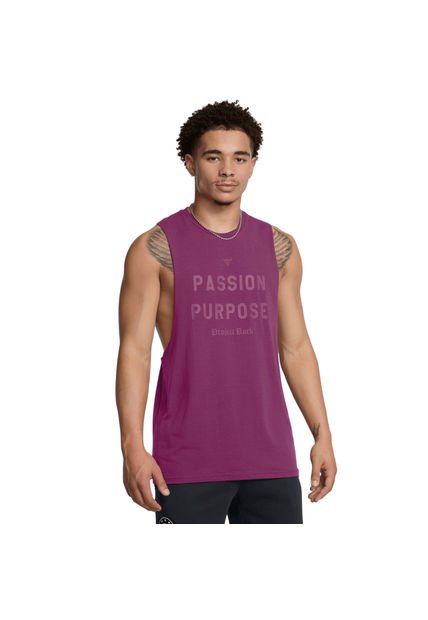 UNDER ARMOUR CAMISILLA PJT RCK PASSION SL RUNNING HOMBRE MORADO