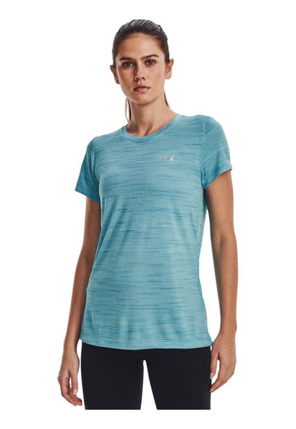 Camiseta Azul Mujer UA TECH TIGER SSC 1376937-433-BIV Under Armour